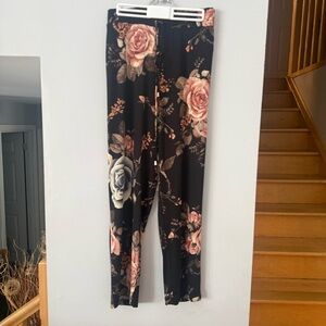 Artisan NY Dark Romantic Floral Straight Leg Pants - Plus size